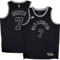 Spurs #7 Fabricio Oberto Black Throwback Twill Jersey