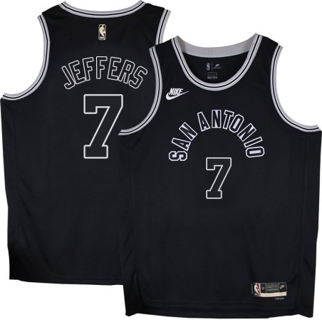 Spurs #7 Othyus Jeffers Black Throwback Twill Jersey