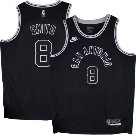 Spurs #8 Steve Smith Black Throwback Twill Jersey