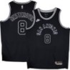 Spurs #8 Rasho Nesterovic Black Throwback Twill Jersey