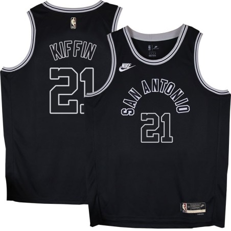 Spurs #21 Irv Kiffin Black Throwback Twill Jersey