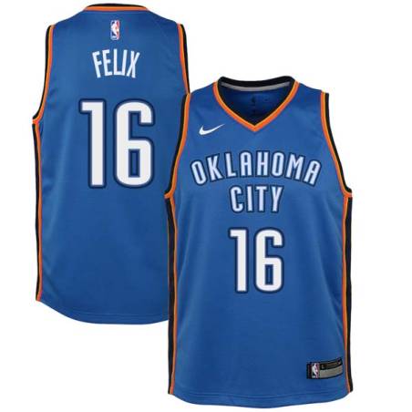 Blue Noel Felix Twill Basketball Jersey -Thunder #16 Felix Twill Jerseys, FREE SHIPPING