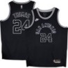 Spurs #24 Malcolm Thomas Black Throwback Twill Jersey