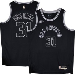 Spurs #31 Nick Van Exel Black Throwback Twill Jersey