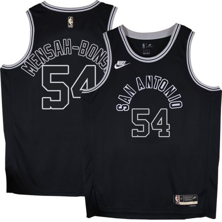 Spurs #54 Pops Mensah-Bonsu Black Throwback Twill Jersey