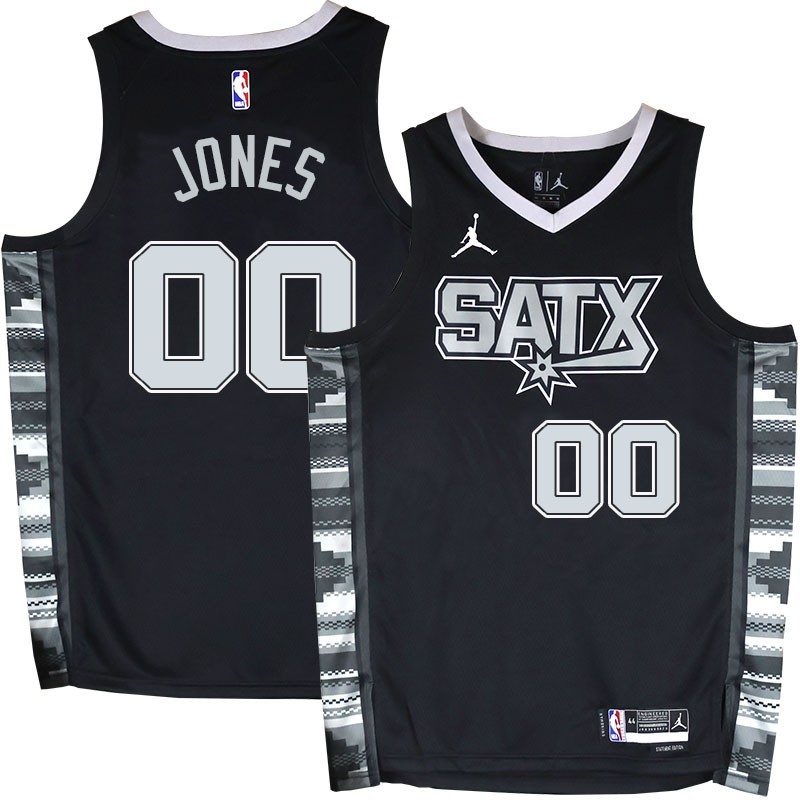 Spurs #00 Nick Jones SATX Black Twill Jersey