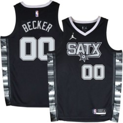 Spurs #00 Arthur Becker SATX Black Twill Jersey