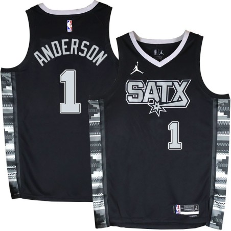 Spurs #1 Derek Anderson SATX Black Twill Jersey