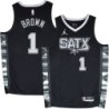 Spurs #1 Shannon Brown SATX Black Twill Jersey