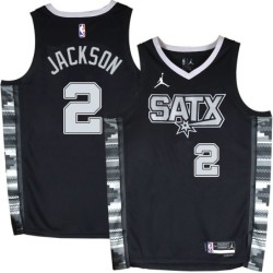 Spurs #2 Jaren Jackson SATX Black Twill Jersey