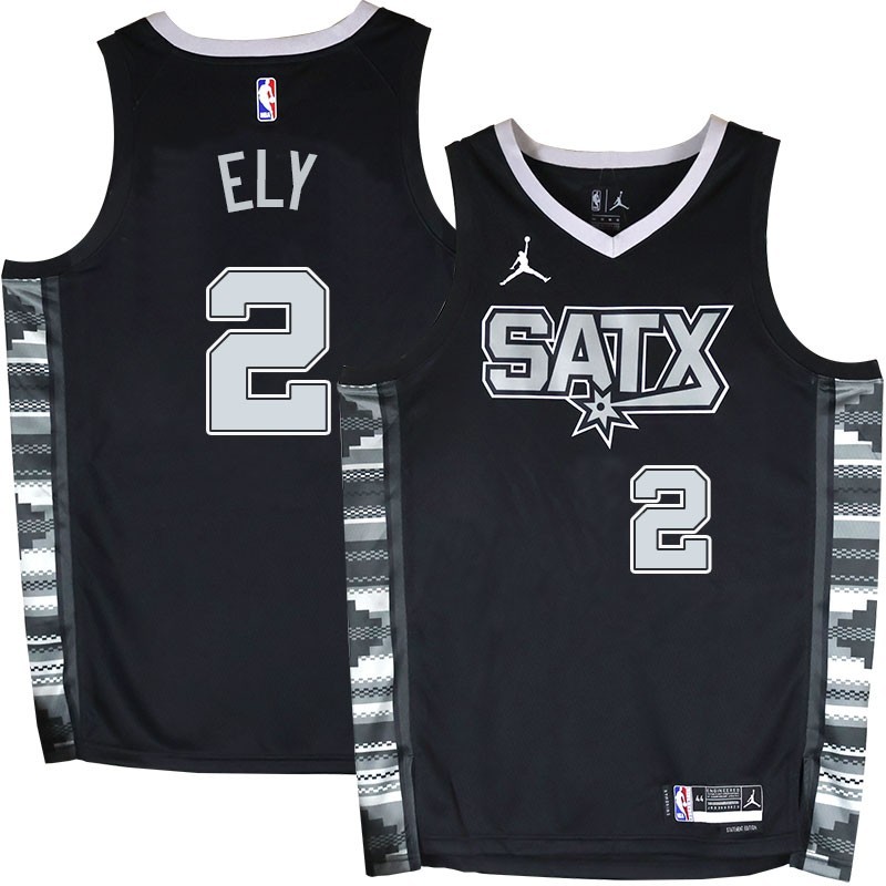 Spurs #2 Melvin Ely SATX Black Twill Jersey