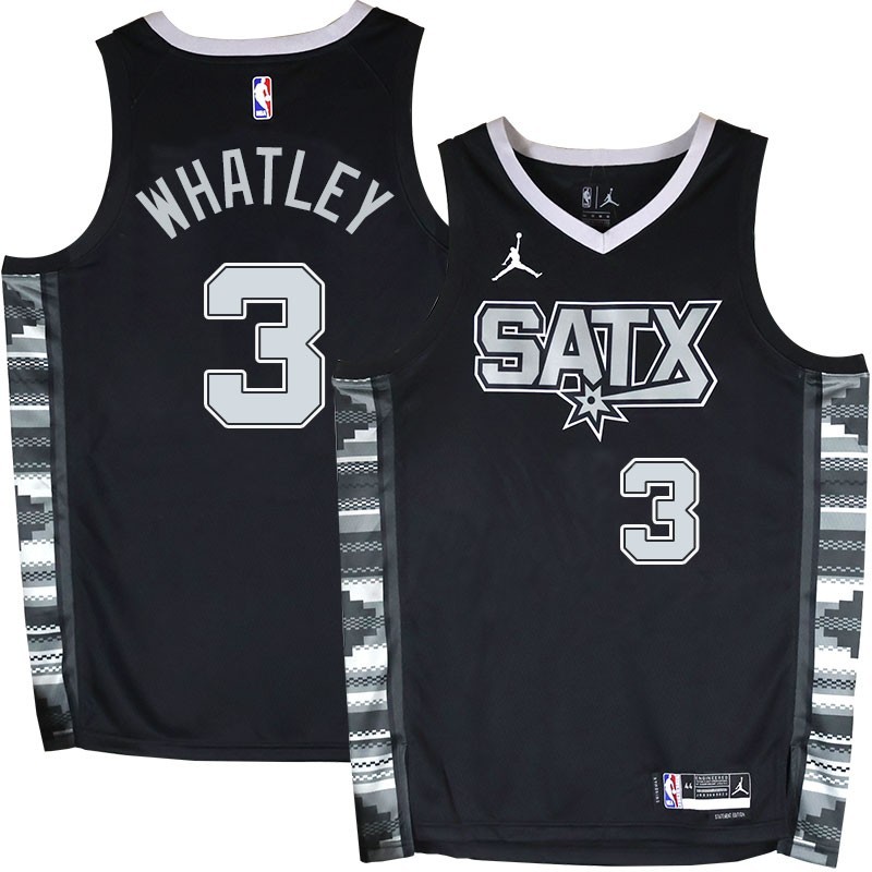 Spurs #3 Ennis Whatley SATX Black Twill Jersey