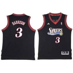 Black Throwback Bob Harrison Twill Basketball Jersey -76ers #3 Harrison Twill Jerseys, FREE SHIPPING