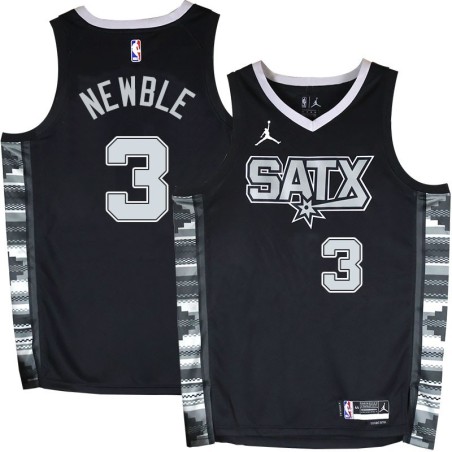 Spurs #3 Ira Newble SATX Black Twill Jersey