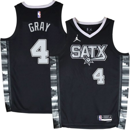 Spurs #4 Devin Gray SATX Black Twill Jersey