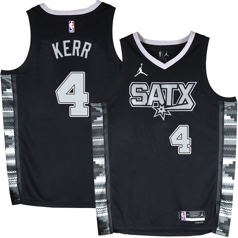 Spurs #4 Steve Kerr SATX Black Twill Jersey