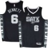 Spurs #6 Spider Bennett SATX Black Twill Jersey