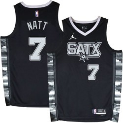 Spurs #7 Calvin Natt SATX Black Twill Jersey