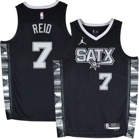 Spurs #7 J.R. Reid SATX Black Twill Jersey