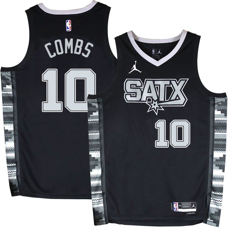 Spurs #10 Glen Combs SATX Black Twill Jersey