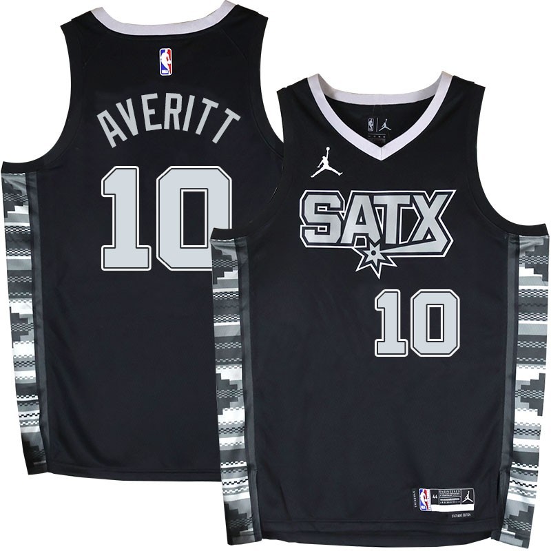 Spurs #10 Bird Averitt SATX Black Twill Jersey