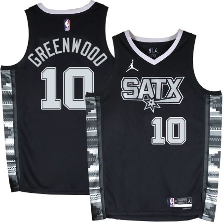 Spurs #10 Dave Greenwood SATX Black Twill Jersey