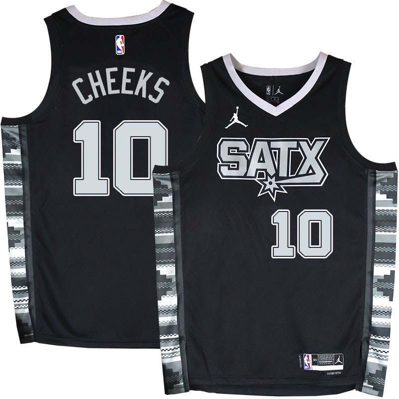 Spurs #10 Maurice Cheeks SATX Black Twill Jersey