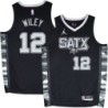 Spurs #12 Gene Wiley SATX Black Twill Jersey