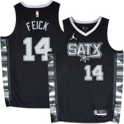 Spurs #14 Jamie Feick SATX Black Twill Jersey