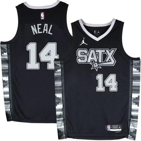 Spurs #14 Gary Neal SATX Black Twill Jersey