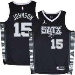 Spurs #15 Vinnie Johnson SATX Black Twill Jersey