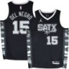 Spurs #15 Vinny Del Negro SATX Black Twill Jersey