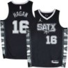 Spurs #16 Cliff Hagan SATX Black Twill Jersey