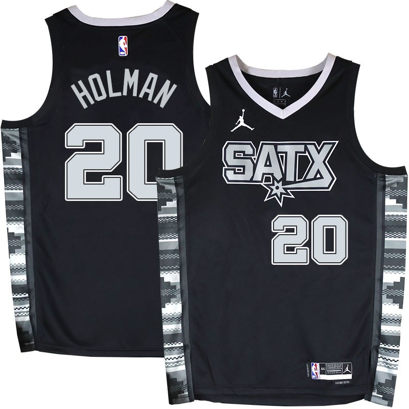 Spurs #20 Dennis Holman SATX Black Twill Jersey