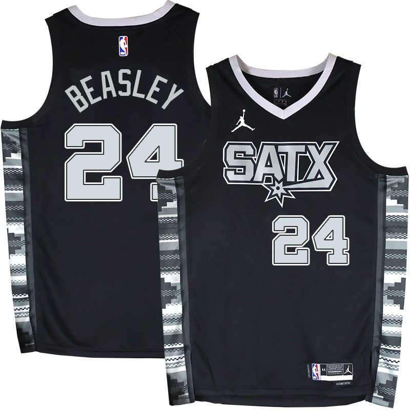 Spurs #24 Charles Beasley SATX Black Twill Jersey