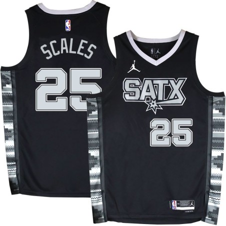 Spurs #25 Alex Scales SATX Black Twill Jersey