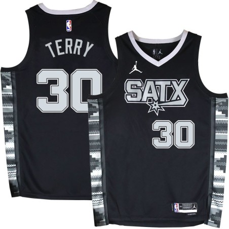 Spurs #30 Chuck Terry SATX Black Twill Jersey