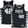 Spurs #42 Larry Krystkowiak SATX Black Twill Jersey