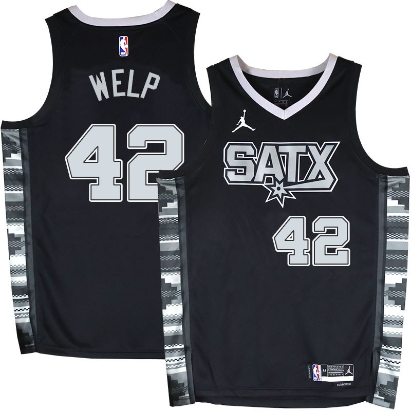 Spurs #42 Chris Welp SATX Black Twill Jersey