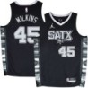 Spurs #45 Jeff Wilkins SATX Black Twill Jersey