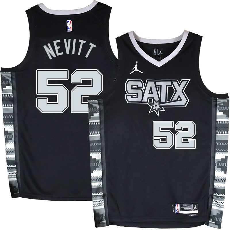 Spurs #52 Chuck Nevitt SATX Black Twill Jersey