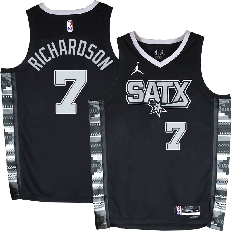 Spurs #7 Josh Richardson SATX Black Twill Jersey