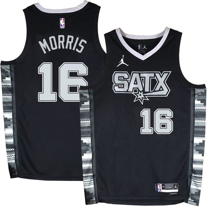 Spurs #16 Jaylen Morris SATX Black Twill Jersey