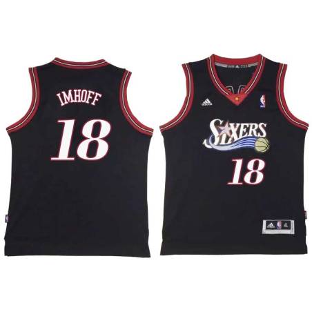 Black Throwback Darrall Imhoff Twill Basketball Jersey -76ers #18 Imhoff Twill Jerseys, FREE SHIPPING