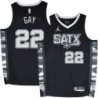 Spurs #22 Rudy Gay SATX Black Twill Jersey