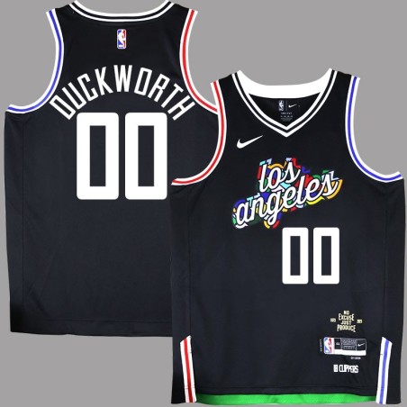 Clippers #00 Kevin Duckworth 2022 2023 Black City Jersey