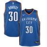 Blue Charles Bradley Twill Basketball Jersey -Thunder #30 Bradley Twill Jerseys, FREE SHIPPING