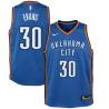 Blue Reggie Evans Twill Basketball Jersey -Thunder #30 Evans Twill Jerseys, FREE SHIPPING