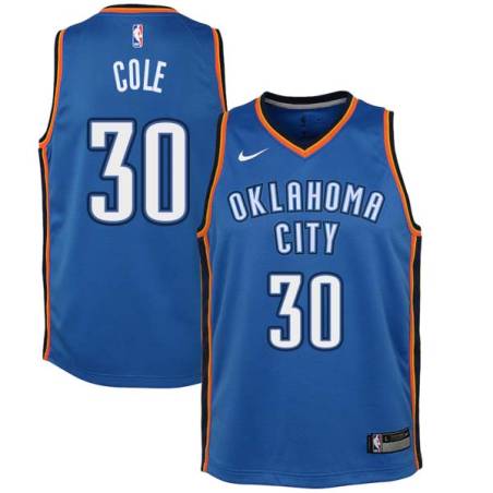 Blue Norris Cole Twill Basketball Jersey -Thunder #30 Cole Twill Jerseys, FREE SHIPPING