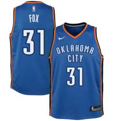 Blue Jim Fox Twill Basketball Jersey -Thunder #31 Fox Twill Jerseys, FREE SHIPPING